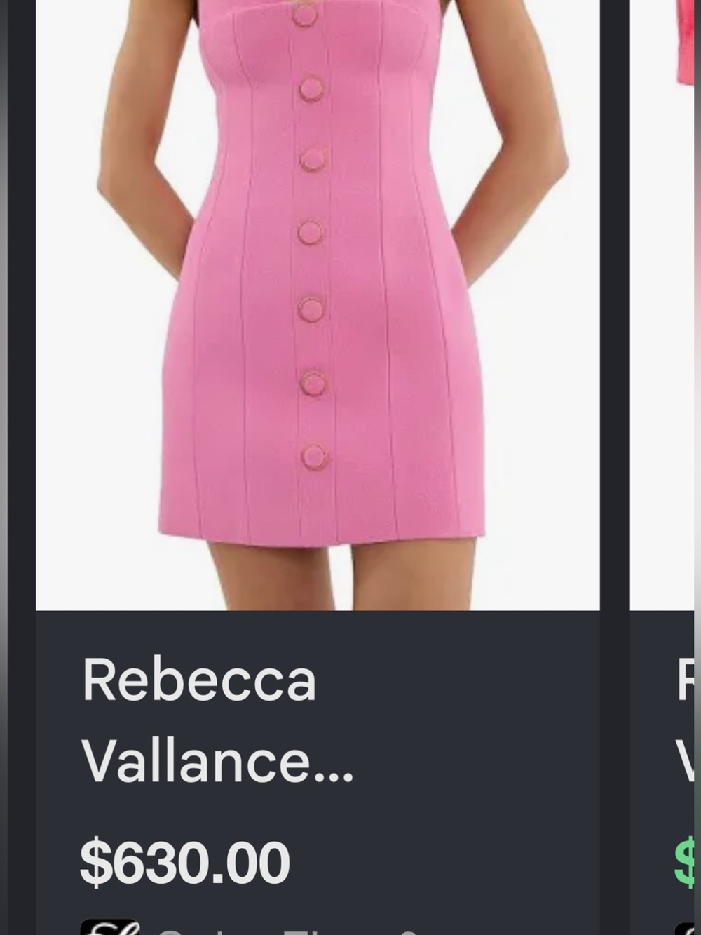Rebecca Vallance Pink Button-Front Mini Dress